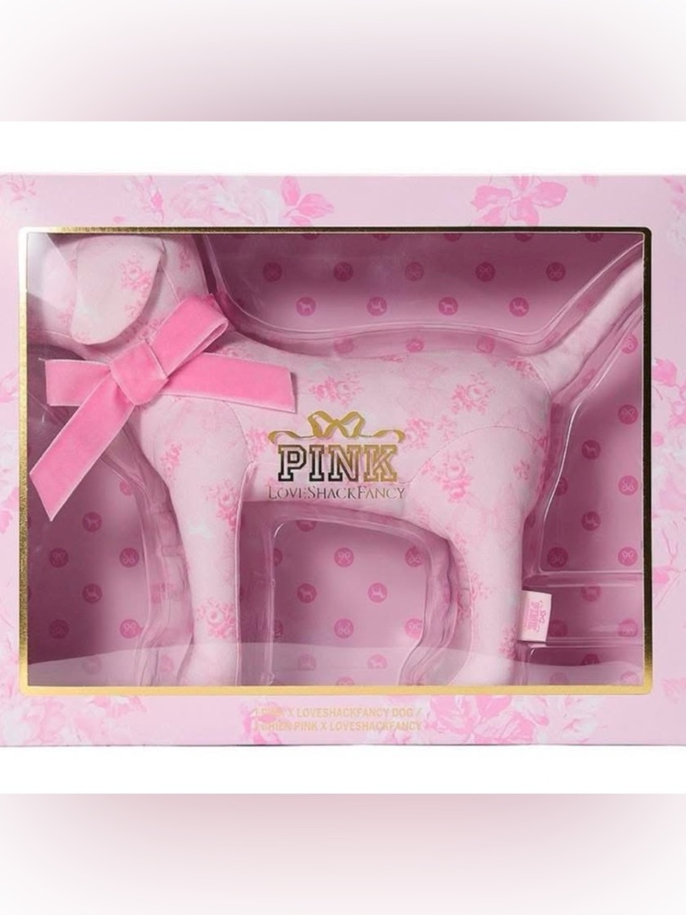 PINK Victoria's Secret Pink Floral Plush Dog